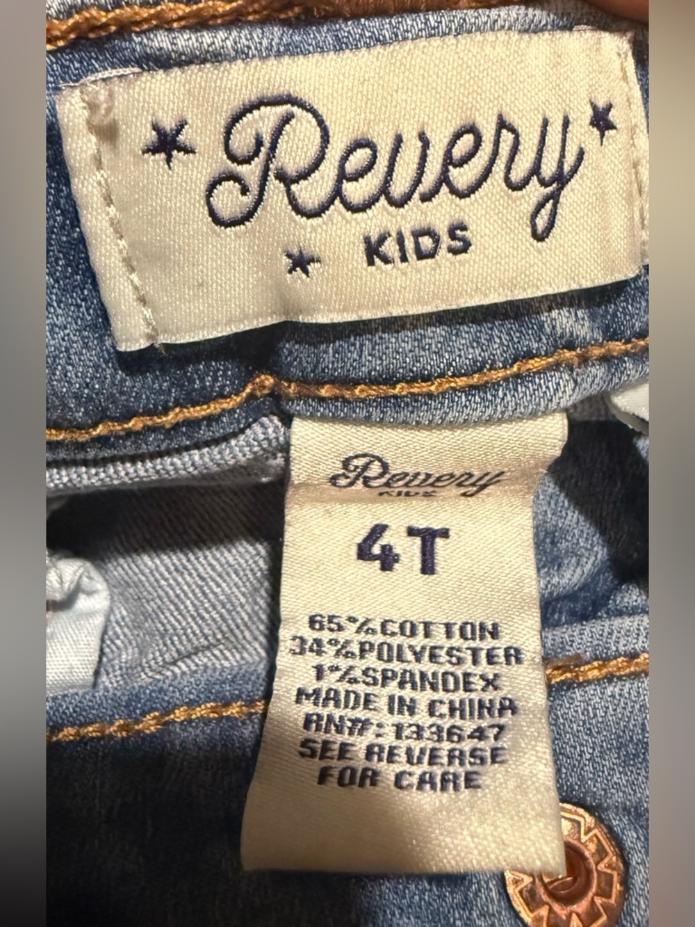 Revery Kids - Light Blue Kids Denim Jeans - Mid Rise Skinny - Picture 4 of 5